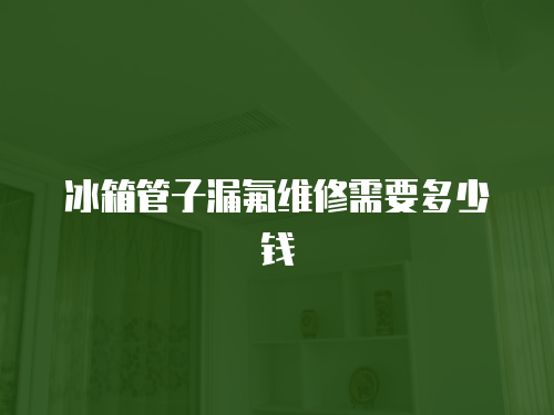 冰箱管子漏氟維修需要多少錢