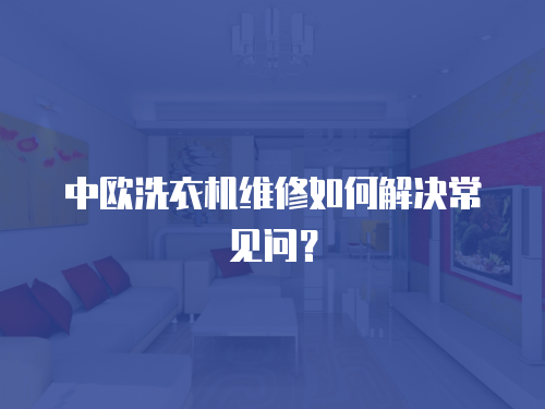 中歐洗衣機維修如何解決常見問？