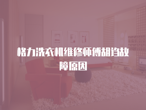 格力洗衣機維修師傅胡謅故障原因