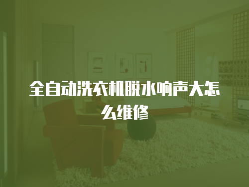 全自動洗衣機脫水響聲大怎么維修
