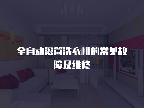 全自動滾筒洗衣機的常見故障及維修