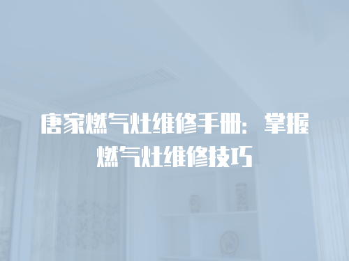 唐家燃氣灶維修手冊：掌握燃氣灶維修技巧