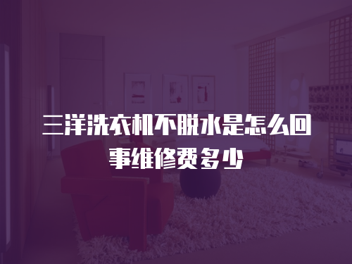 三洋洗衣機(jī)不脫水是怎么回事維修費(fèi)多少