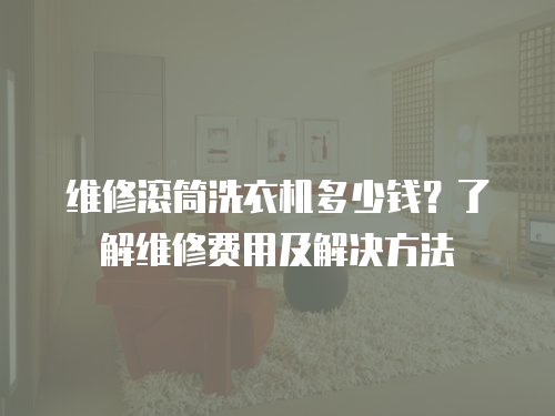 維修滾筒洗衣機多少錢？了解維修費用及解決方法