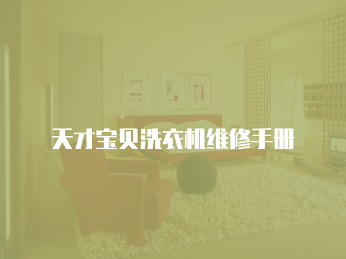 天才寶貝洗衣機維修手冊