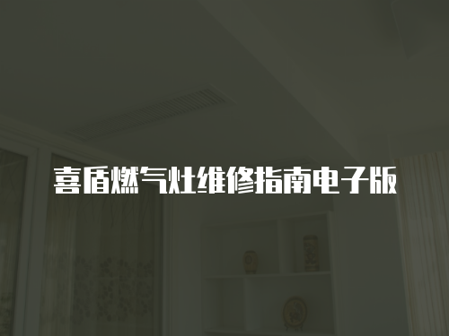 喜盾燃氣灶維修指南電子版