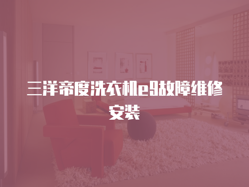 三洋帝度洗衣機e9故障維修安裝