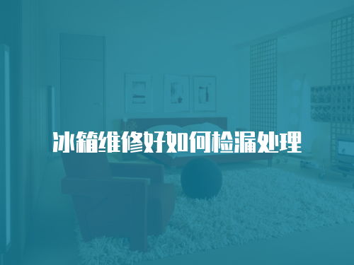 冰箱維修好如何檢漏處理