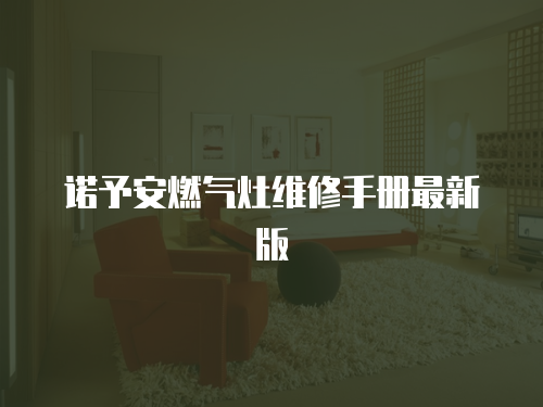 諾予安燃氣灶維修手冊最新版