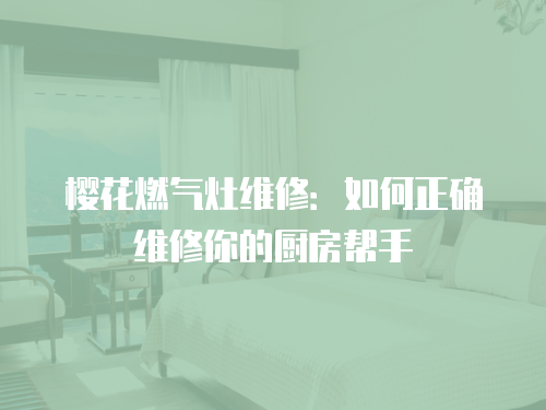 櫻花燃?xì)庠罹S修：如何正確維修你的廚房幫手