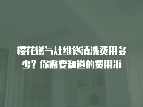 櫻花燃氣灶維修清洗費用多少？你需要知道的費用準