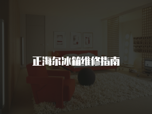 正海爾冰箱維修指南