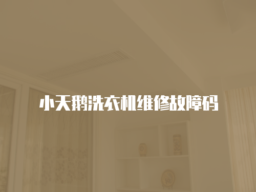 小天鵝洗衣機維修故障碼