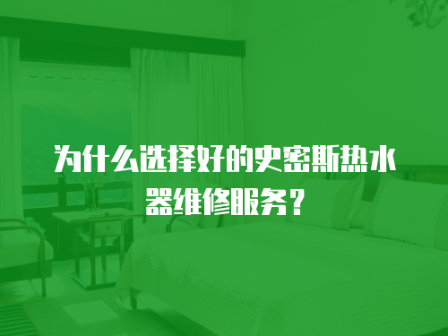 為什么選擇好的史密斯熱水器維修服務？