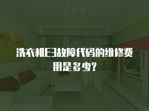 洗衣機E3故障代碼的維修費用是多少？
