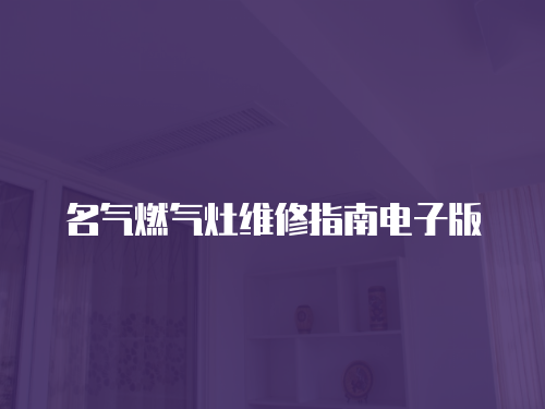 名氣燃氣灶維修指南電子版