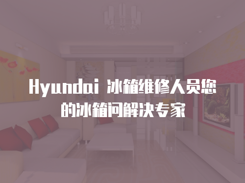 Hyundai 冰箱維修人員您的冰箱問解決專家