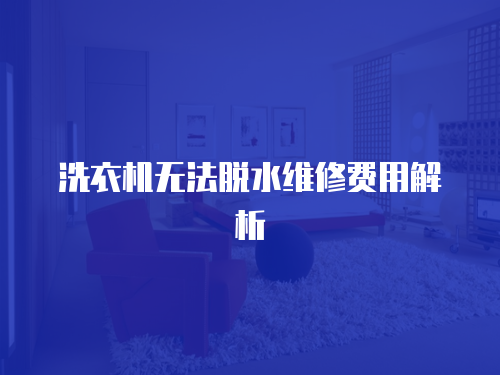 洗衣機(jī)無法脫水維修費(fèi)用解析