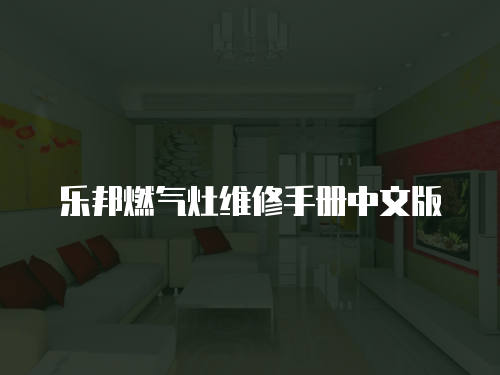 樂邦燃氣灶維修手冊中文版