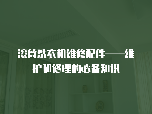 滾筒洗衣機(jī)維修配件——維護(hù)和修理的必備知識