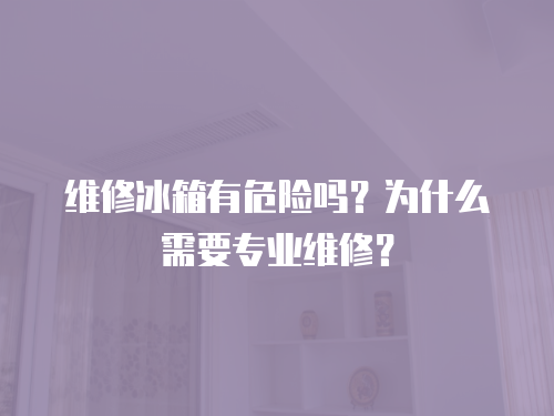 維修冰箱有危險嗎？為什么需要專業(yè)維修？
