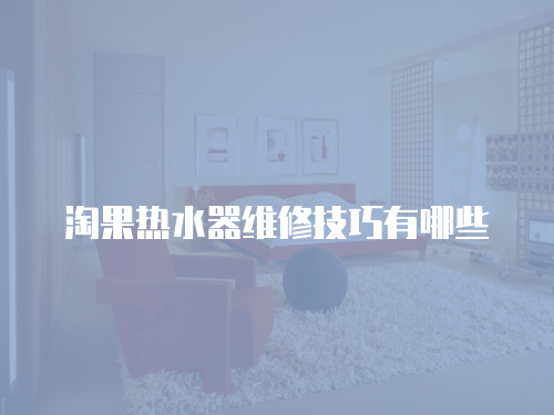 淘果熱水器維修技巧有哪些