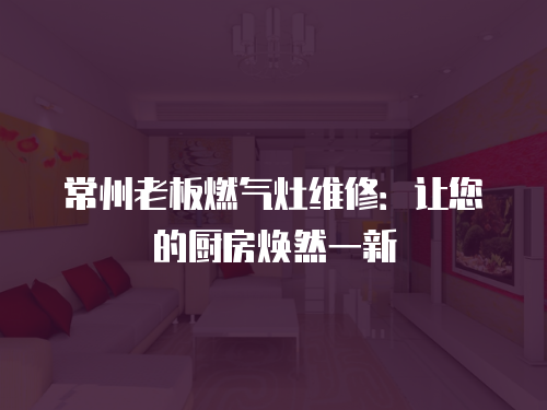 常州老板燃氣灶維修：讓您的廚房煥然一新