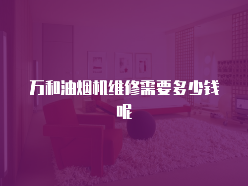 萬和油煙機維修需要多少錢呢
