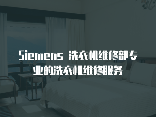 Siemens 洗衣機維修部專業的洗衣機維修服務