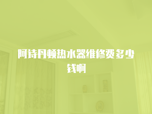 阿詩丹頓熱水器維修費多少錢啊