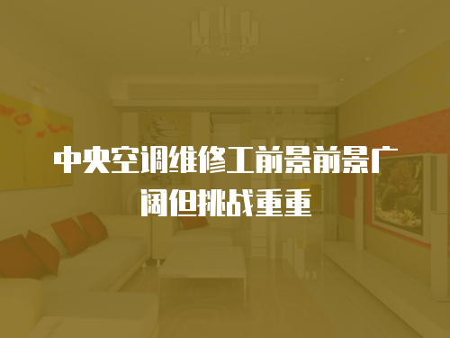 中央空調維修工前景前景廣闊但挑戰重重