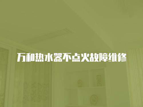 萬和熱水器不點火故障維修