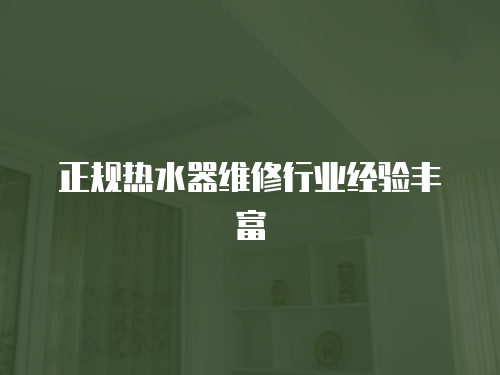 正規(guī)熱水器維修行業(yè)經(jīng)驗豐富