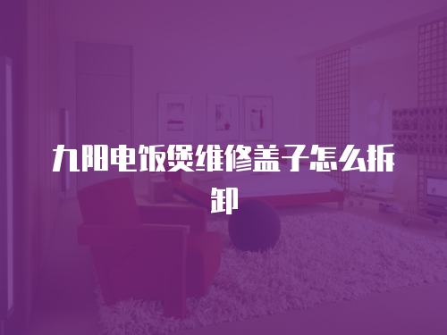 九陽電飯煲維修蓋子怎么拆卸