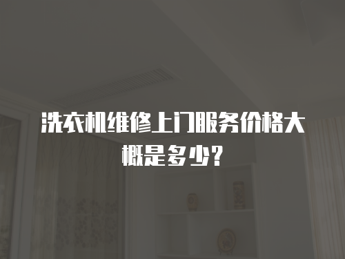 洗衣機維修上門服務價格大概是多少？