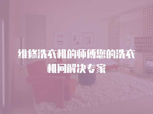 維修洗衣機的師傅您的洗衣機問解決專家