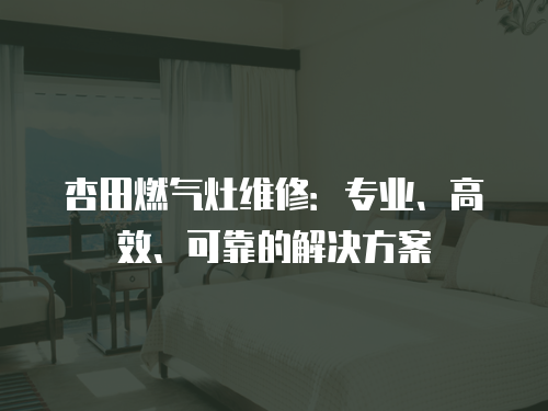 杏田燃?xì)庠罹S修：專業(yè)、高效、可靠的解決方案