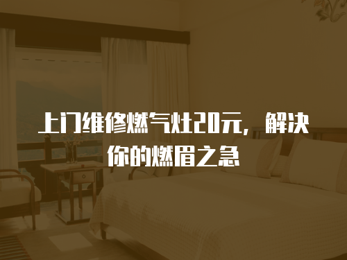 上門維修燃氣灶20元，解決你的燃眉之急