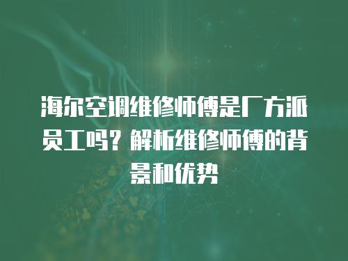 海爾空調維修師傅是廠方派員工嗎？解析維修師傅的背景和優勢