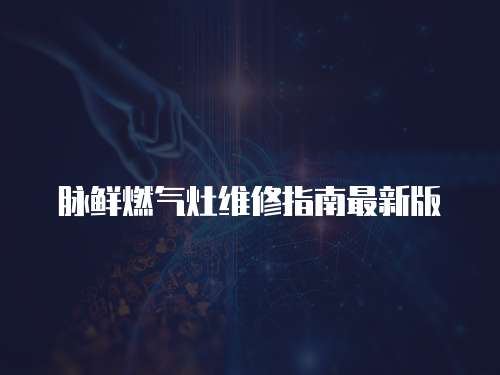 脈鮮燃氣灶維修指南最新版