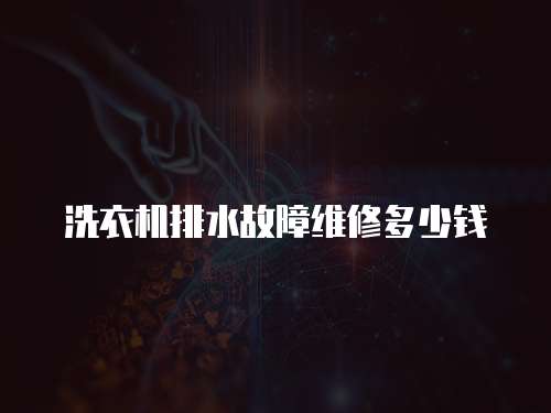 洗衣機排水故障維修多少錢