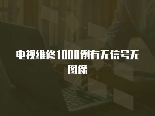 電視維修1000例有無(wú)信號(hào)無(wú)圖像