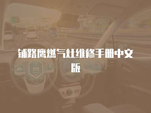 鋪路鷹燃?xì)庠罹S修手冊(cè)中文版