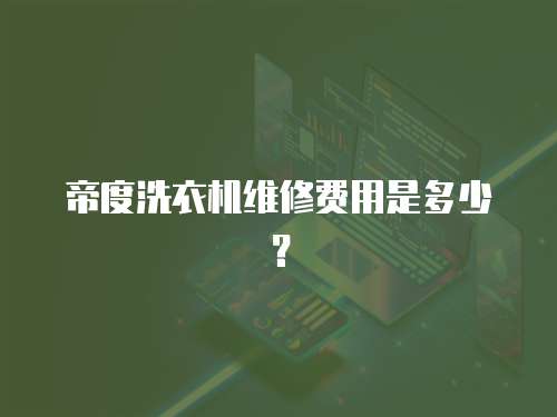 帝度洗衣機維修費用是多少？