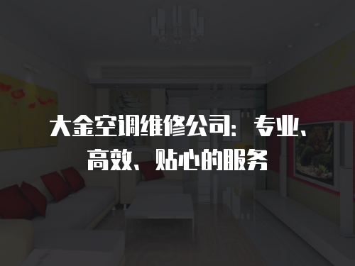 大金空調(diào)維修公司：專業(yè)、高效、貼心的服務(wù)