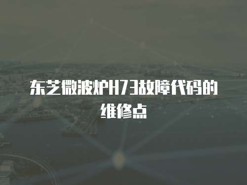 東芝微波爐H73故障代碼的維修點
