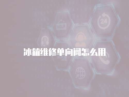 冰箱維修單向閥怎么用