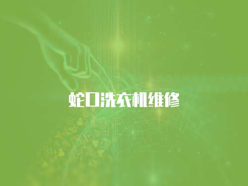 蛇口洗衣機維修