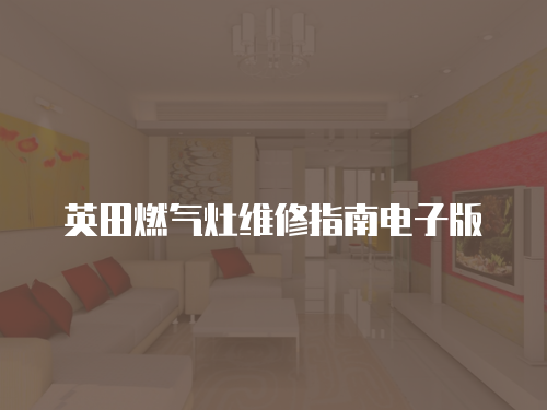 英田燃氣灶維修指南電子版