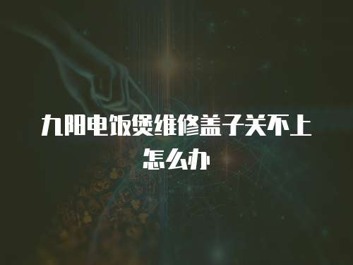 九陽電飯煲維修蓋子關不上怎么辦